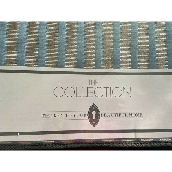 The Collection by Bed Bad and Beyond Railway Striped Panel French Blue L 63" - Picture 4 of 9